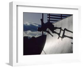 Skateboarder in Action on the Vert-null-Framed Photographic Print