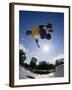 Skateboarder in Action on the Vert-null-Framed Photographic Print