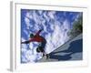 Skateboarder in Action on the Vert-null-Framed Photographic Print