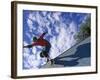 Skateboarder in Action on the Vert-null-Framed Photographic Print