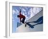 Skateboarder in Action on the Vert-null-Framed Photographic Print