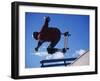 Skateboarder in Action on the Vert-null-Framed Photographic Print