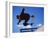 Skateboarder in Action on the Vert-null-Framed Photographic Print
