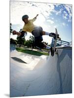 Skateboarder in Action on the Vert-null-Mounted Photographic Print