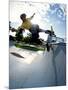 Skateboarder in Action on the Vert-null-Mounted Photographic Print