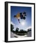 Skateboarder in Action on the Vert-null-Framed Photographic Print