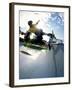 Skateboarder in Action on the Vert-null-Framed Photographic Print