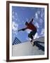 Skateboarder in Action on the Vert-null-Framed Photographic Print