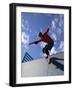 Skateboarder in Action on the Vert-null-Framed Photographic Print