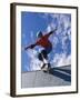 Skateboarder in Action on the Vert-null-Framed Photographic Print