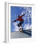 Skateboarder in Action on the Vert-null-Framed Photographic Print