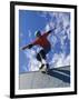 Skateboarder in Action on the Vert-null-Framed Photographic Print