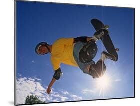 Skateboarder in Action on the Vert-null-Mounted Photographic Print