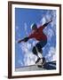 Skateboarder in Action on the Vert-null-Framed Photographic Print