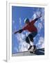 Skateboarder in Action on the Vert-null-Framed Photographic Print