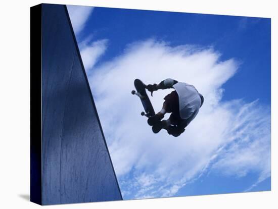 Skateboarder in Action over the Vert-null-Stretched Canvas
