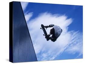 Skateboarder in Action over the Vert-null-Stretched Canvas