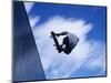 Skateboarder in Action over the Vert-null-Mounted Photographic Print