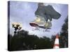 Skateboarder in Midair-null-Stretched Canvas