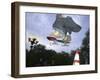 Skateboarder in Midair-null-Framed Photographic Print