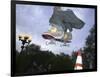 Skateboarder in Midair-null-Framed Photographic Print