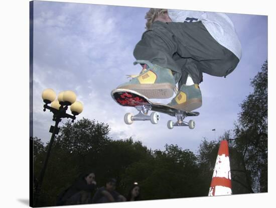 Skateboarder in Midair-null-Stretched Canvas