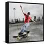 Skateboarder Performing Tricks-null-Framed Stretched Canvas