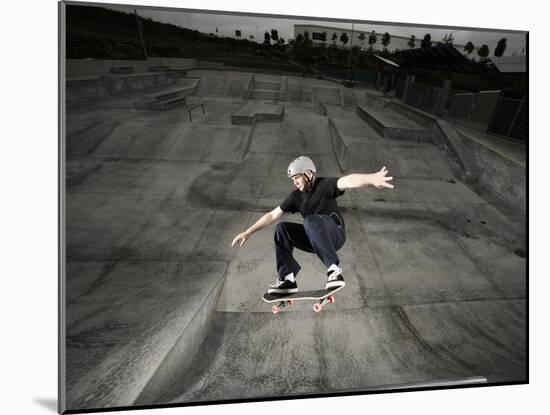 Skateboarder Performing Tricks-null-Mounted Premium Photographic Print