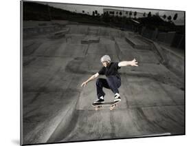 Skateboarder Performing Tricks-null-Mounted Premium Photographic Print