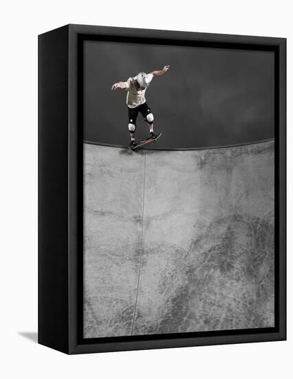 Skateboarder Performing Tricks-null-Framed Stretched Canvas