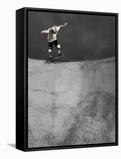 Skateboarder Performing Tricks-null-Framed Stretched Canvas