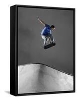 Skateboarder Performing Tricks-null-Framed Stretched Canvas