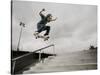 Skateboarder Performing Tricks-null-Stretched Canvas