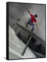 Skateboarder Performing Tricks-null-Framed Stretched Canvas