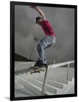 Skateboarder Performing Tricks-null-Framed Photographic Print