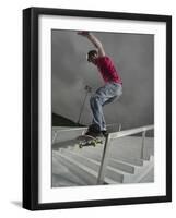 Skateboarder Performing Tricks-null-Framed Photographic Print