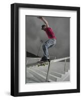 Skateboarder Performing Tricks-null-Framed Photographic Print