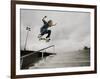 Skateboarder Performing Tricks-null-Framed Photographic Print