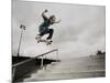 Skateboarder Performing Tricks-null-Mounted Photographic Print