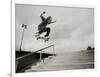 Skateboarder Performing Tricks-null-Framed Photographic Print