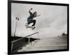 Skateboarder Performing Tricks-null-Framed Photographic Print