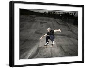 Skateboarder Performing Tricks-null-Framed Photographic Print