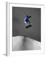 Skateboarder Performing Tricks-null-Framed Photographic Print