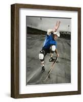 Skateboarder Performing Tricks-null-Framed Photographic Print