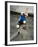 Skateboarder Performing Tricks-null-Framed Photographic Print