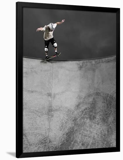 Skateboarder Performing Tricks-null-Framed Photographic Print