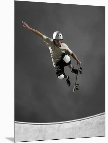 Skateboarder Performing Tricks-null-Mounted Photographic Print