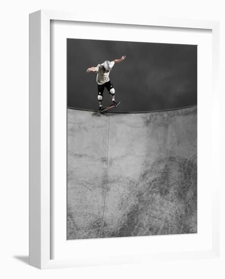 Skateboarder Performing Tricks-null-Framed Photographic Print