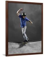 Skateboarder Performing Tricks-null-Framed Photographic Print