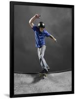 Skateboarder Performing Tricks-null-Framed Photographic Print